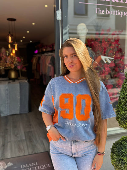 Denim Jersey Oranje