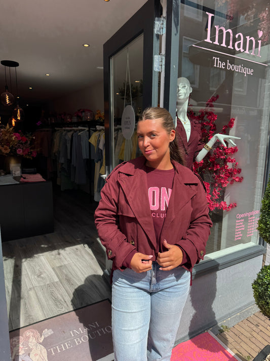 Cropped Trenchcoat Bordeaux