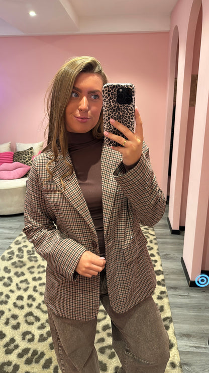 Sparkle Check Blazer Bordeaux