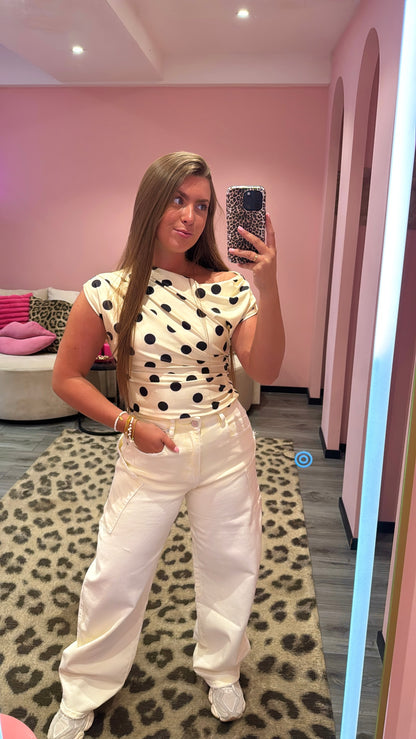 Queen Hearts Barrel/Balloon Jeans 3832-Y Licht Geel