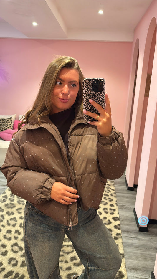 Strass Puffer Jacket Bruin