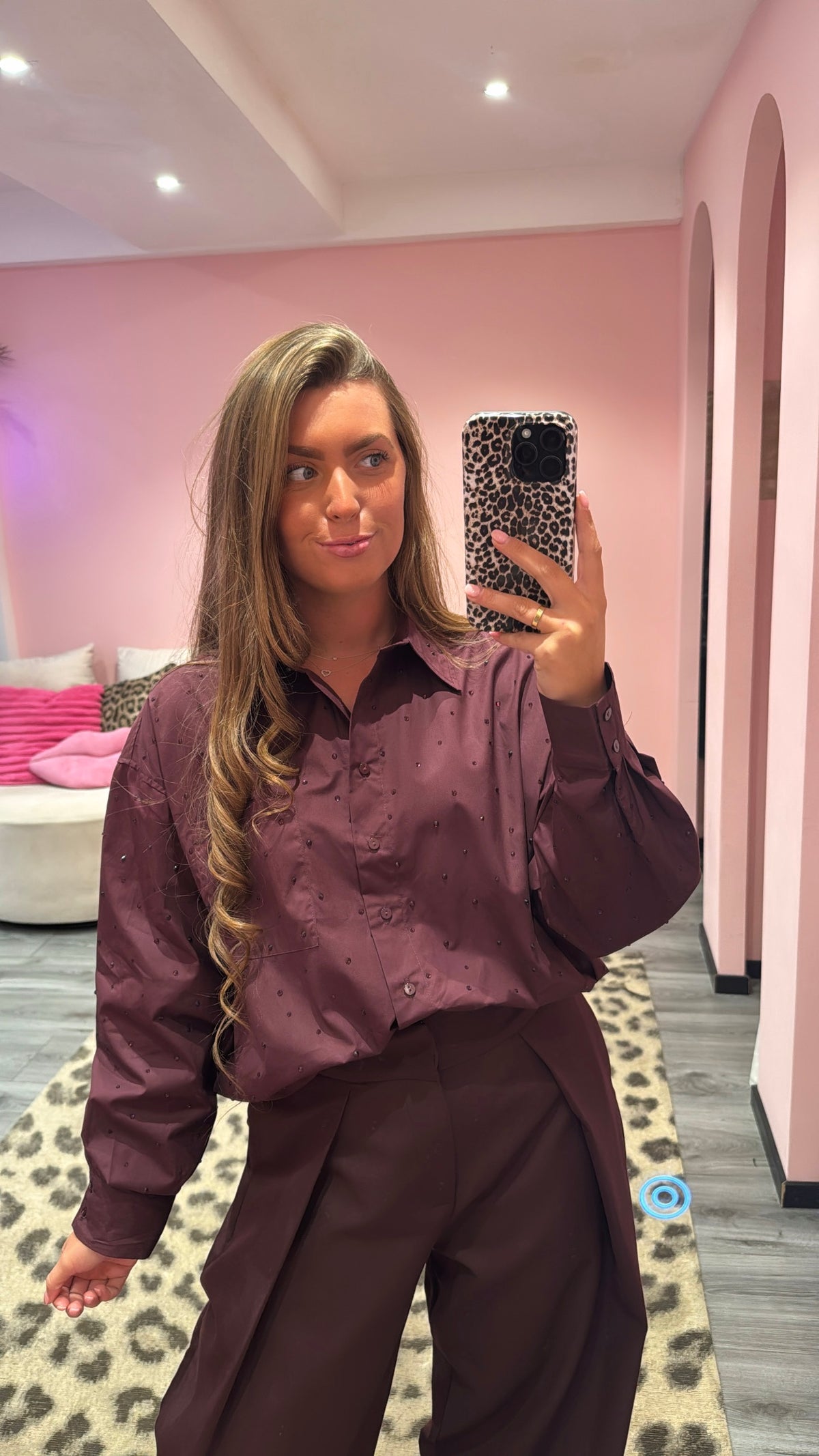 Blouse Sofia Strass Aubergine