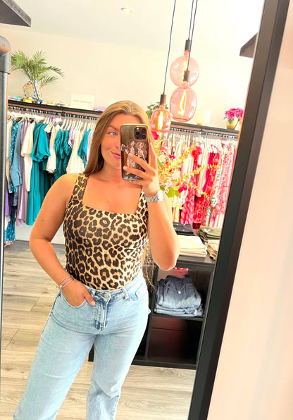 Stretchy Top Camisole Leopard Print