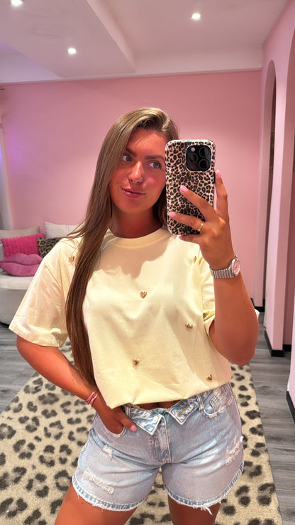 Golden Hearts T-Shirt Geel