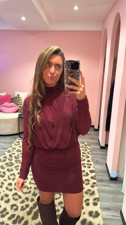 Glamour Night Dress Bordeaux