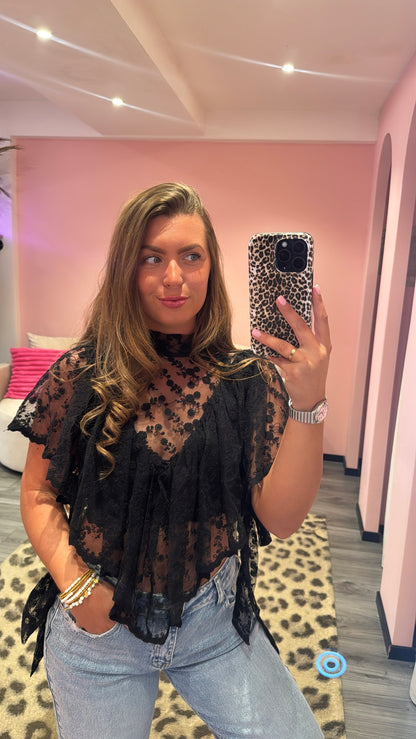 Boho Chic Lace Top Zwart