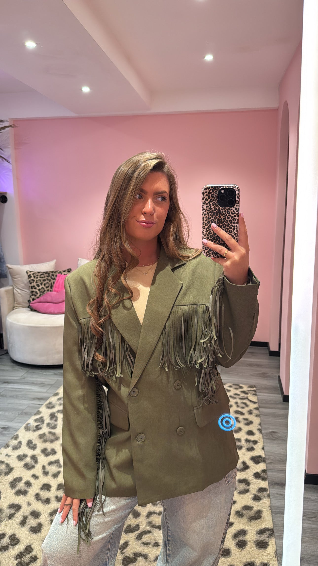 Ambika Blazer Army Fringe