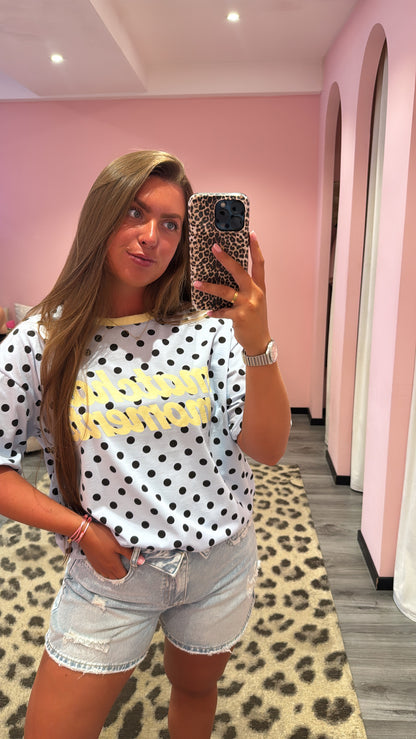 Matcha Moments Dots T-Shirt Blauw