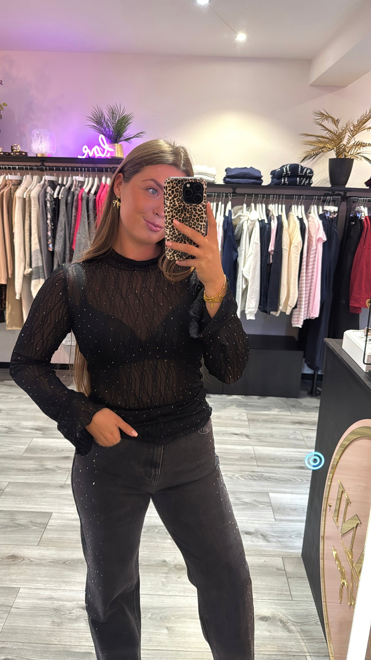 Sparkle Top Zwart