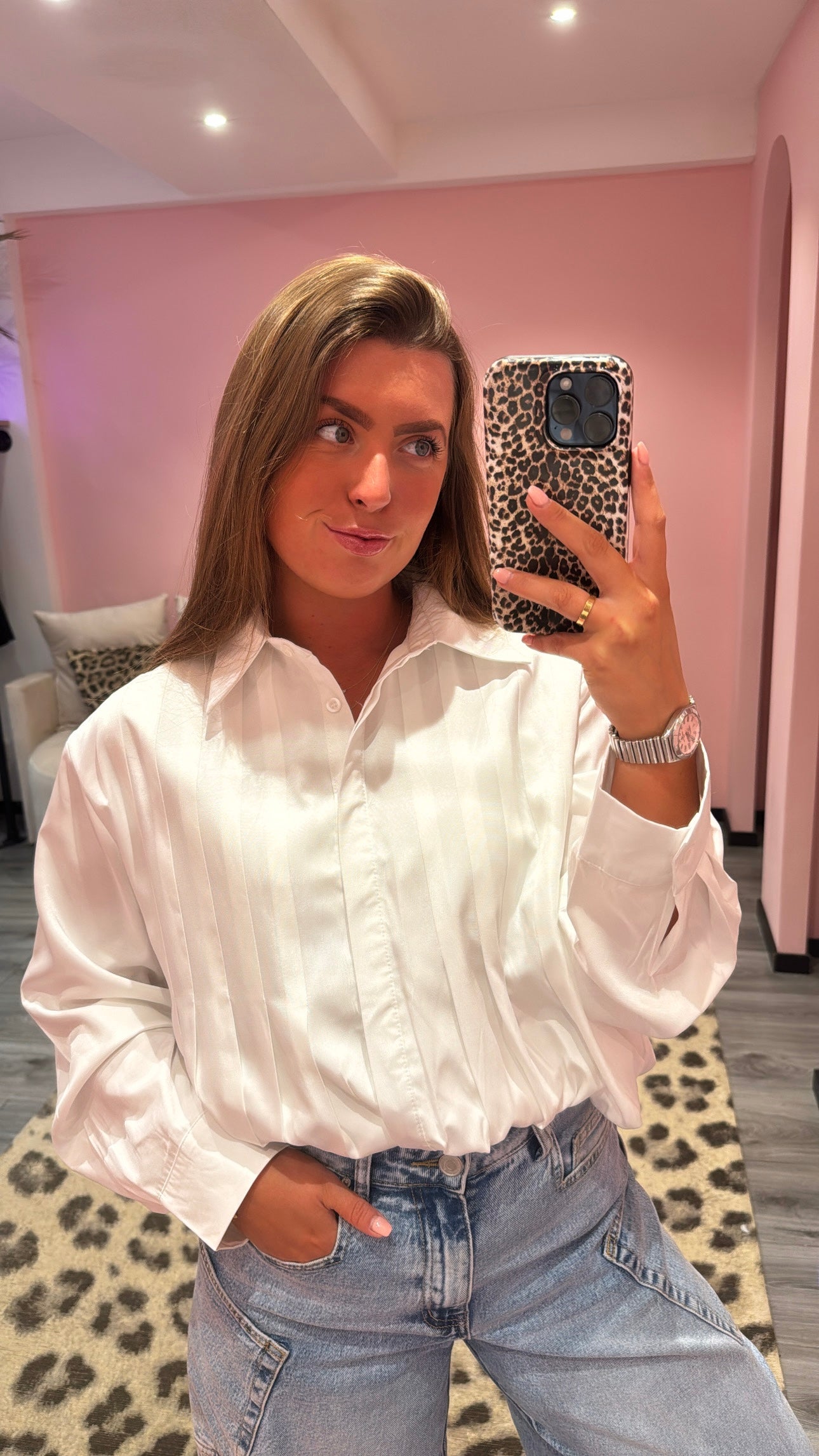 Ballon Stripe Blouse Wit