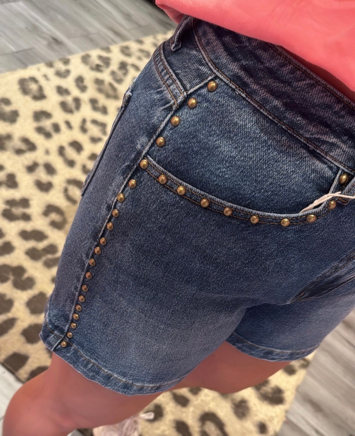 Denim Short Studs Goud 5501