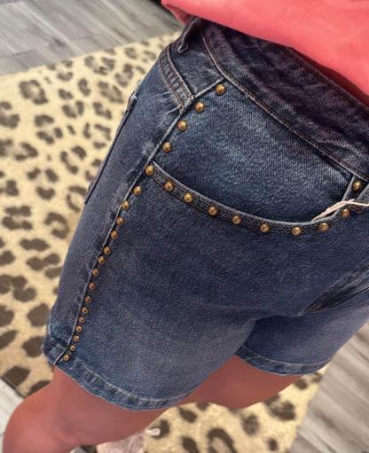 Denim Short Studs Goud 5501