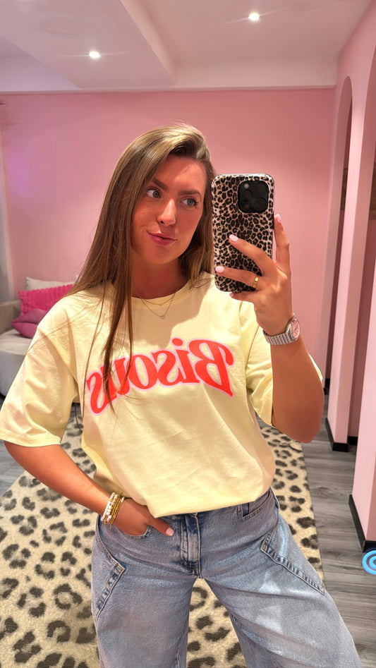 Bisous T-Shirt Geel