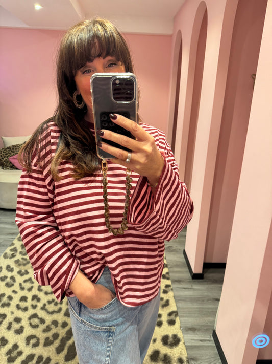 Longsleeve Pink/Bordeaux