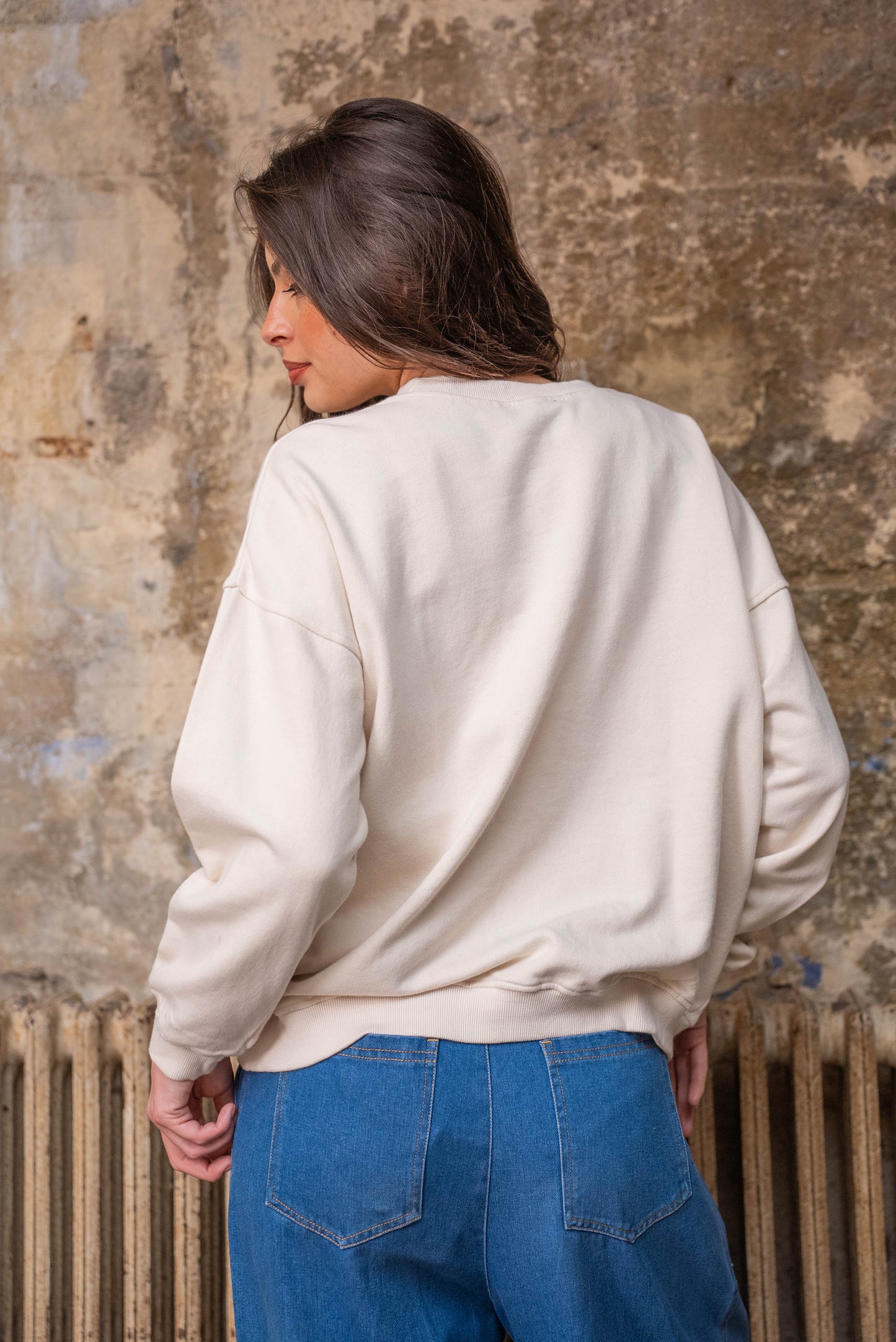 Gold&amp;Silver Smiley Sweater Off White