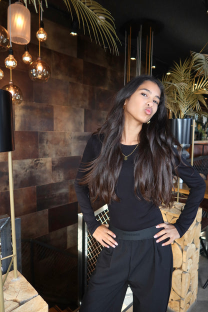 Basic Longsleeve Zia Top Zwart ByMila