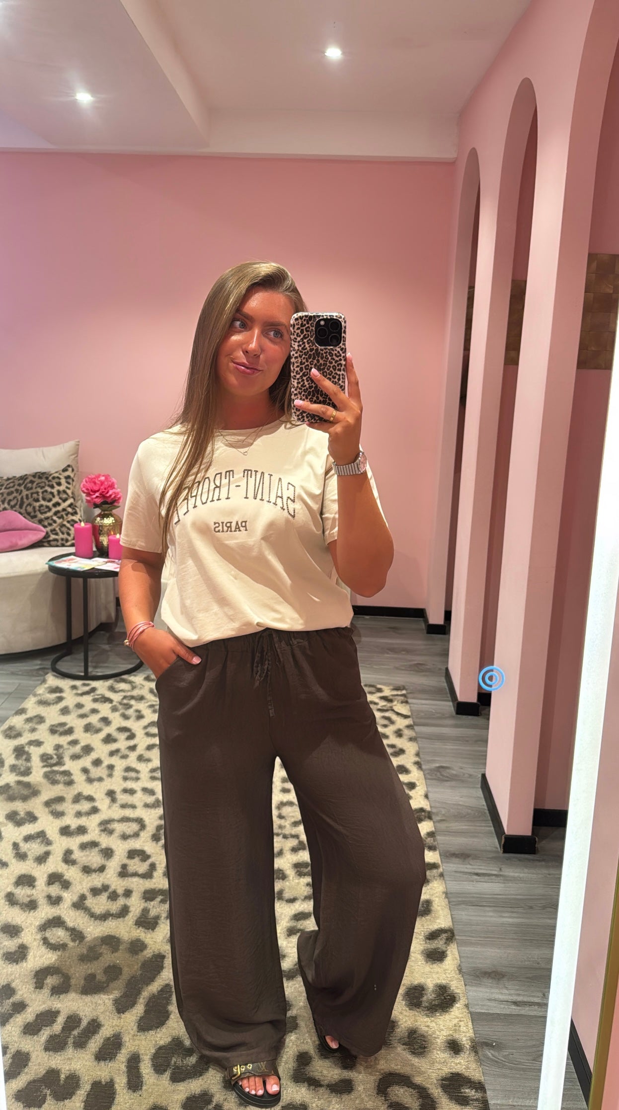 Linnen Broek Bruin