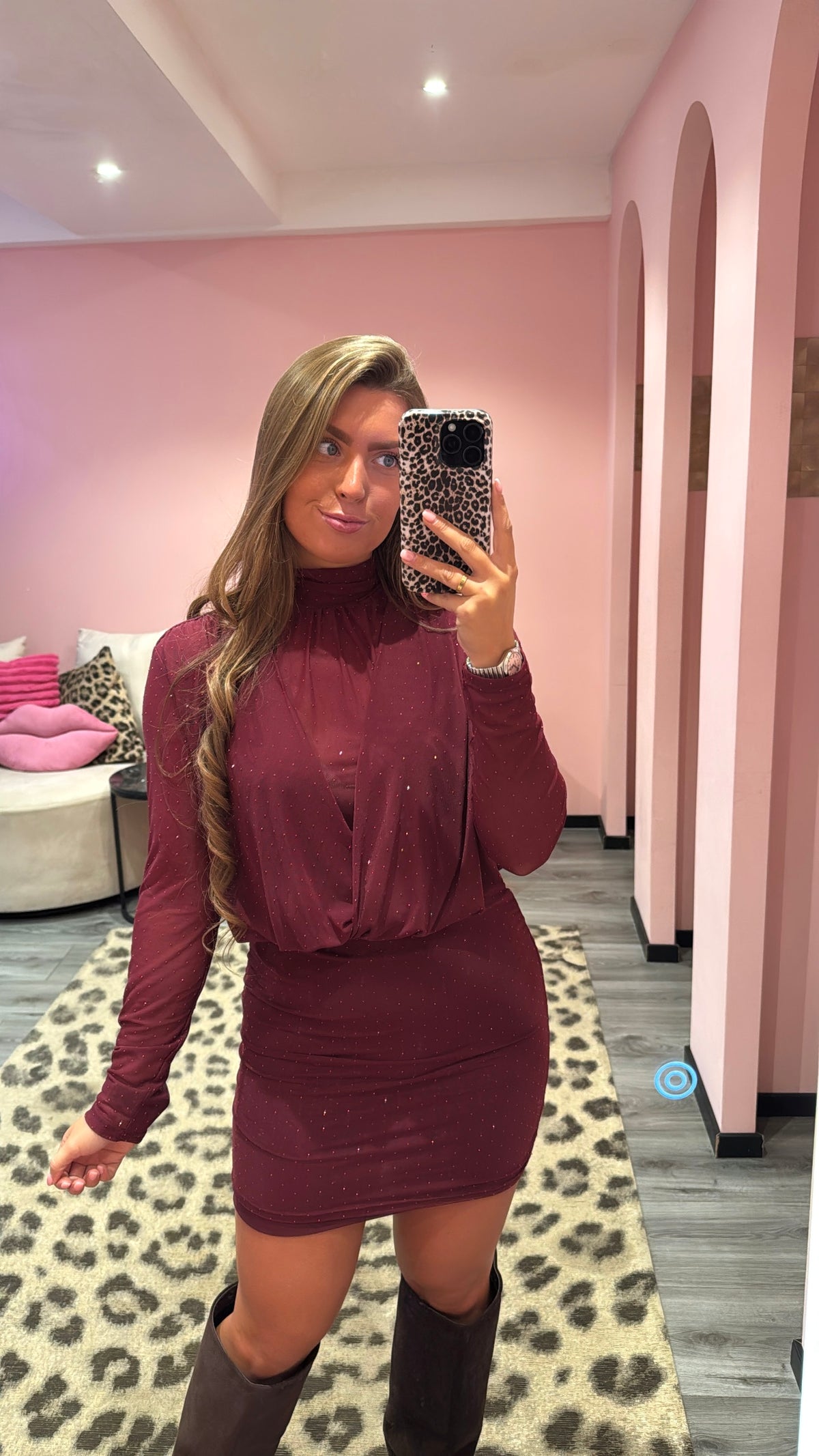 Glamour Night Dress Bordeaux