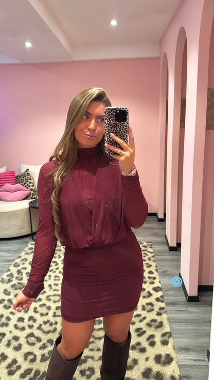 Glamour Night Dress Bordeaux