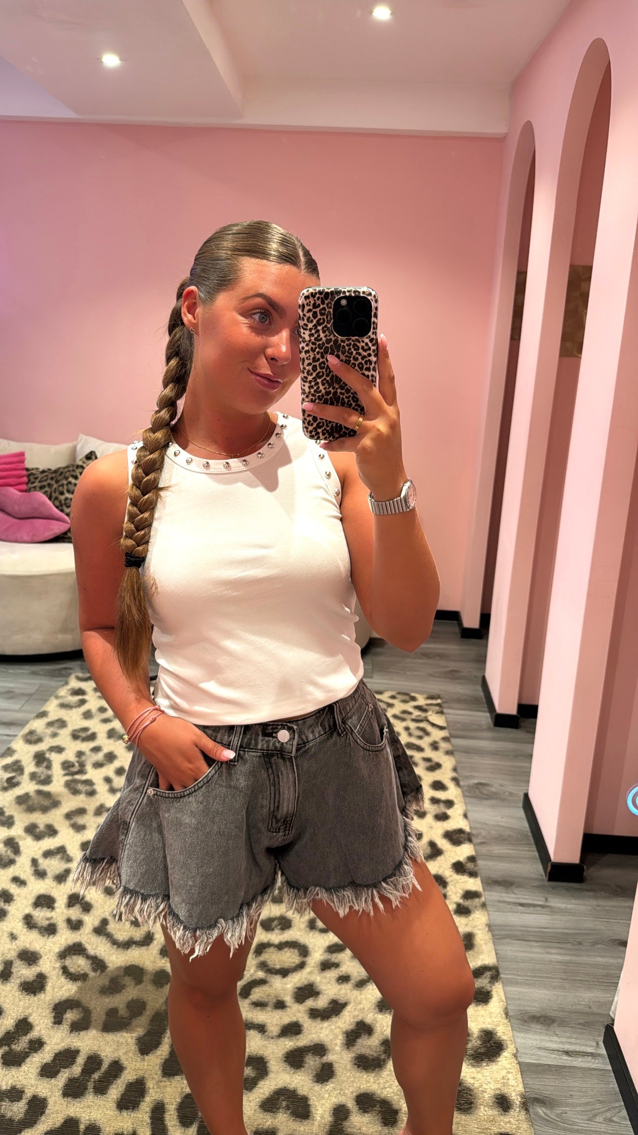 Ruffle Short Grijs