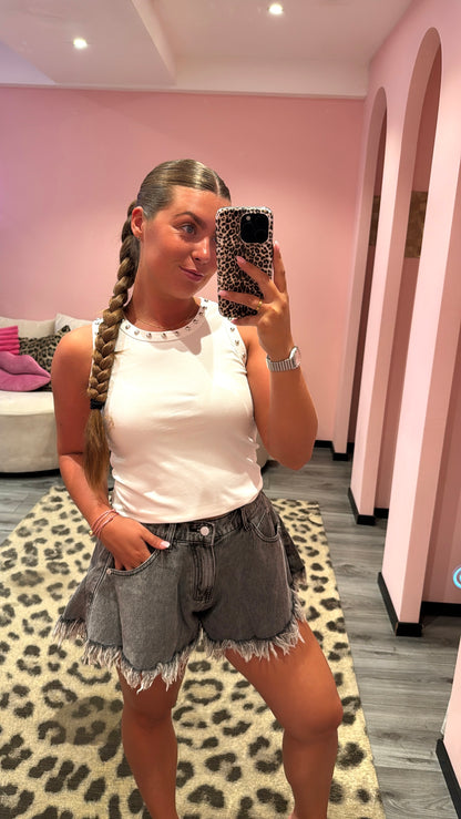 Ruffle Short Grijs