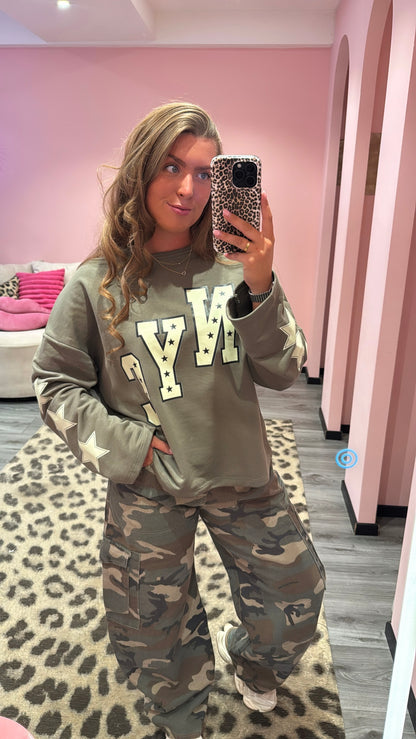 NYC Star Longsleeve Army Groen