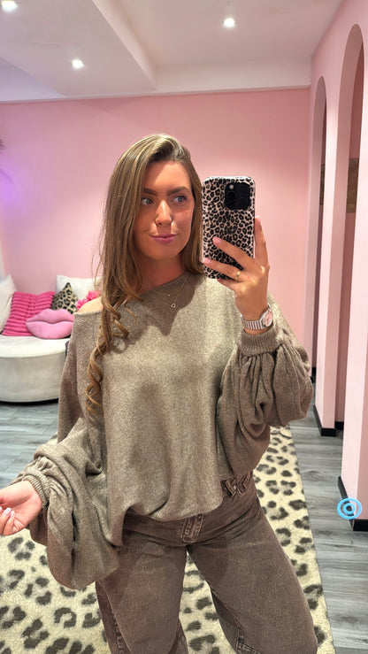 Cozy Balloon Knit Taupe