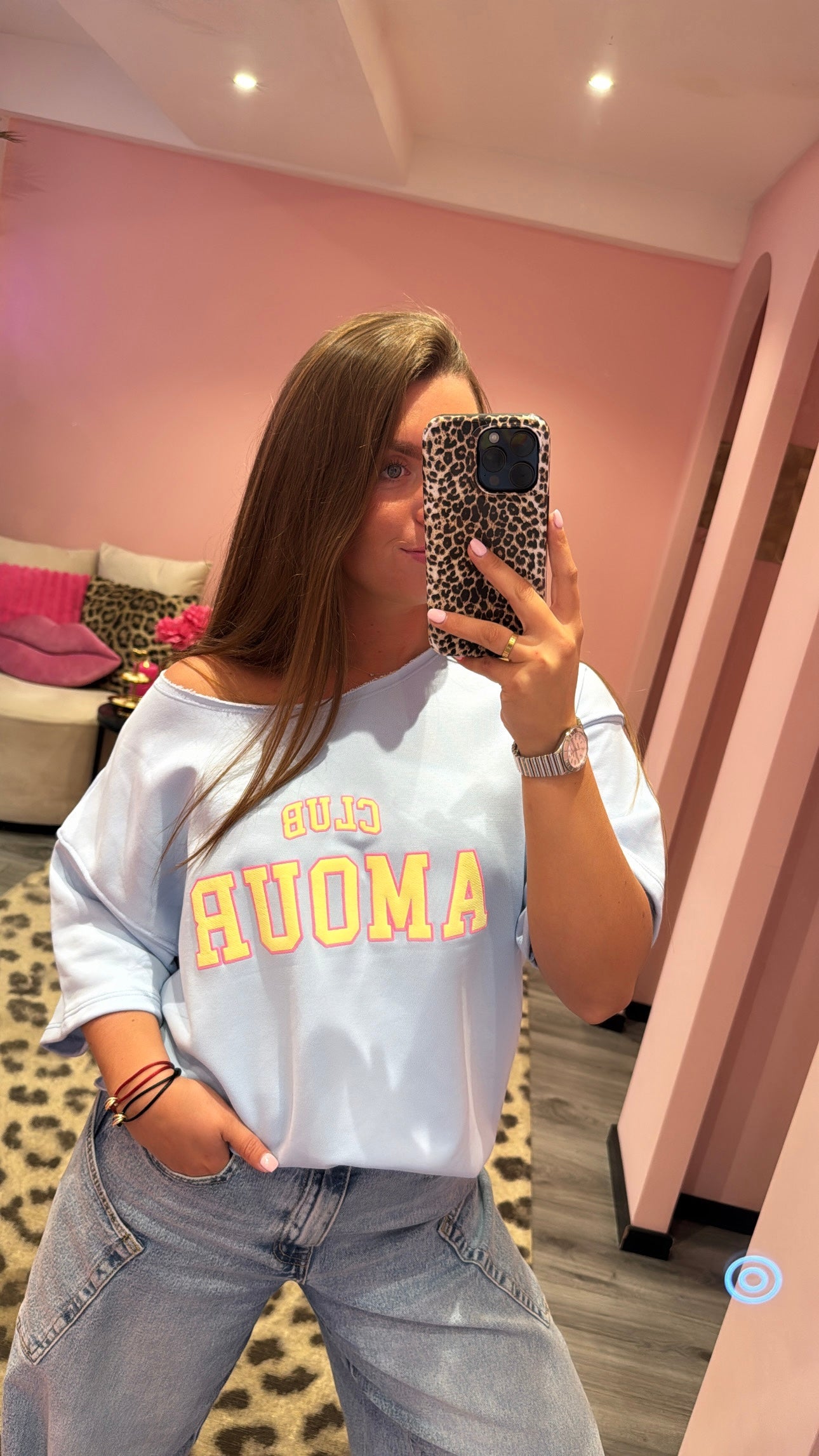 Club Amour Top Blauw