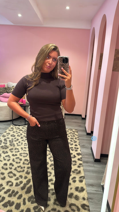 Leopard Jeans Bruin
