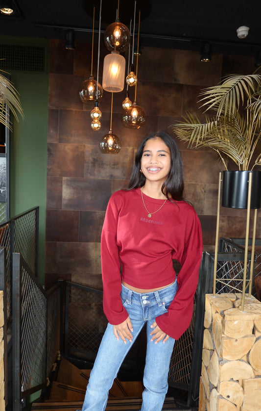 Redefined Top Burgundy ByMila