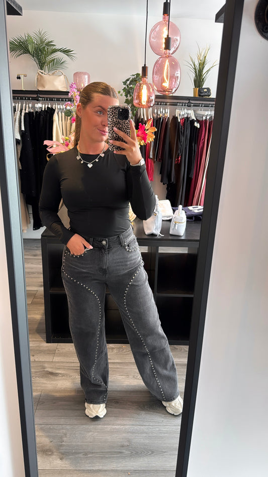 Wide Leg Jeans Studs 0021