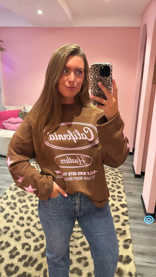 California Star Longsleeve Bruin/Roze