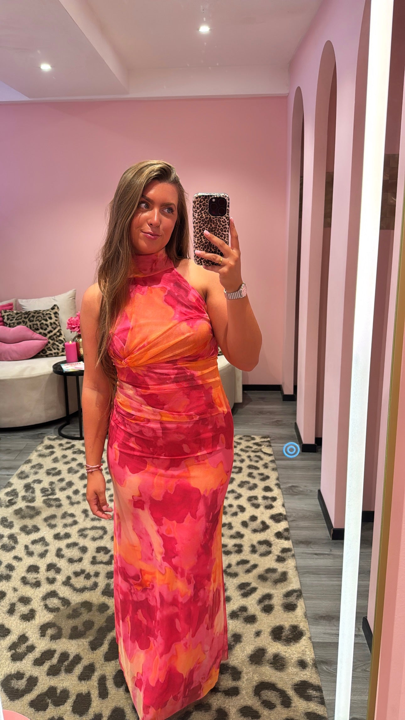 Sunset Mesh Maxi Dress