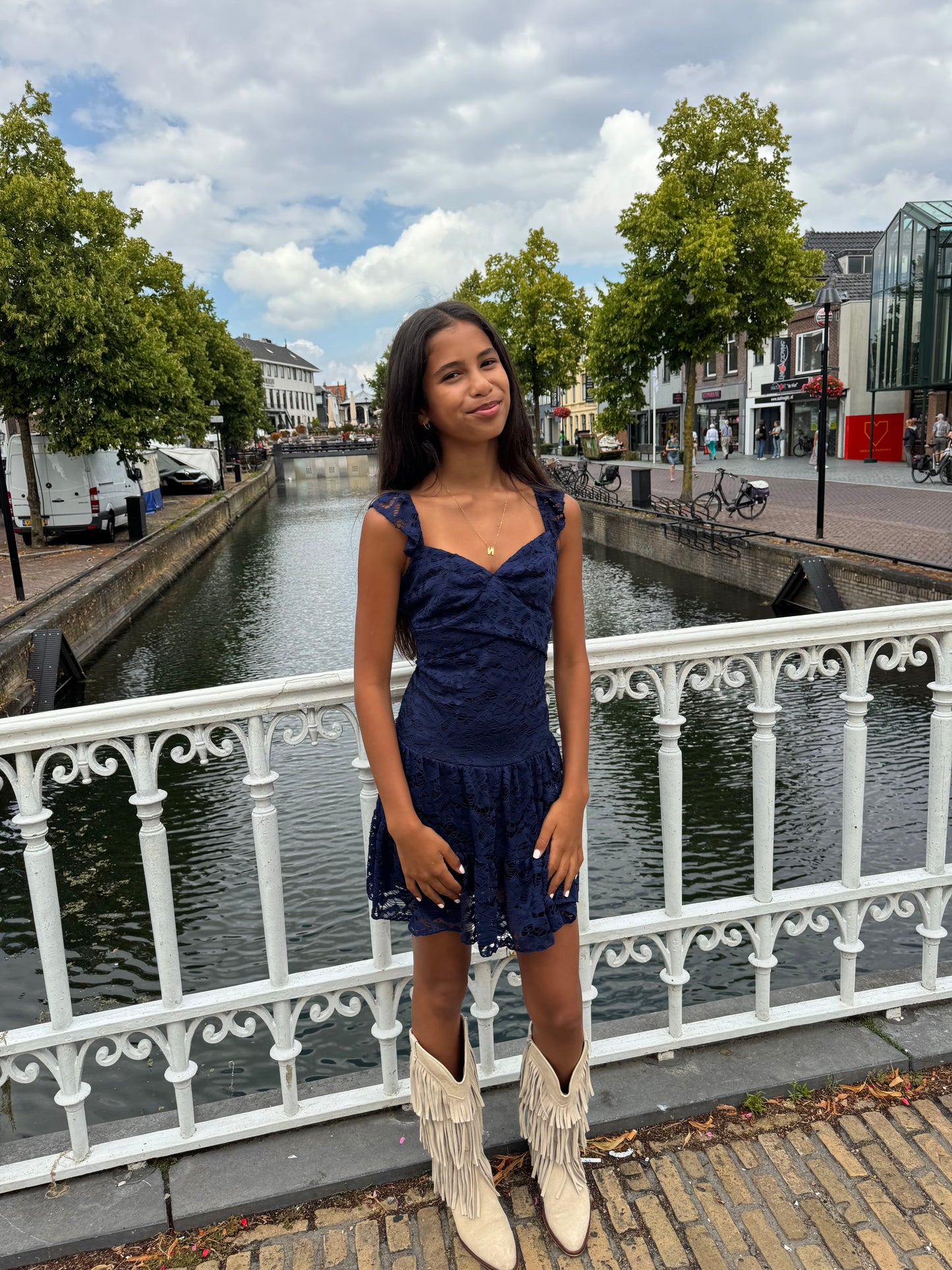 Grace Lace Dress Navy Blue ByMila