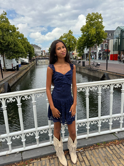 Grace Lace Dress Navy Blue ByMila