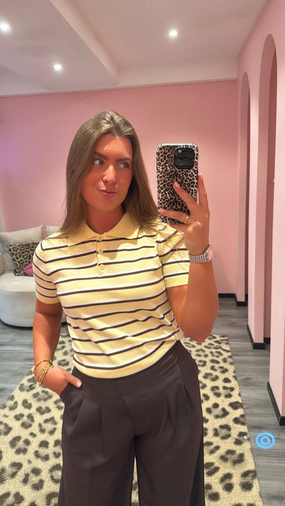 Polo Knit Top Geel