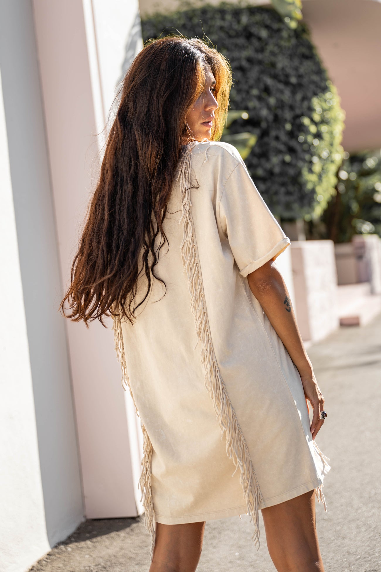 Nicole Fringe Dress Beige Moost Wanted