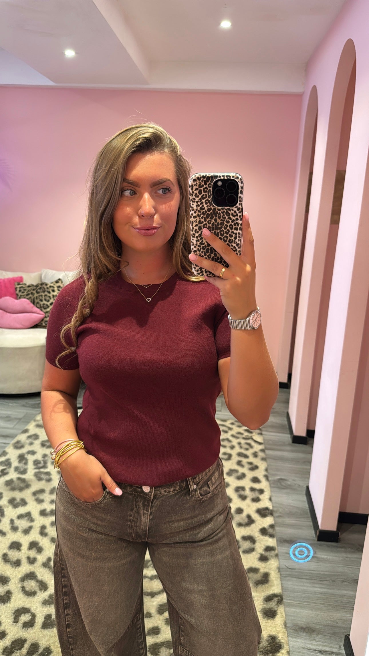 Soft Knit Basic Top Bordeaux