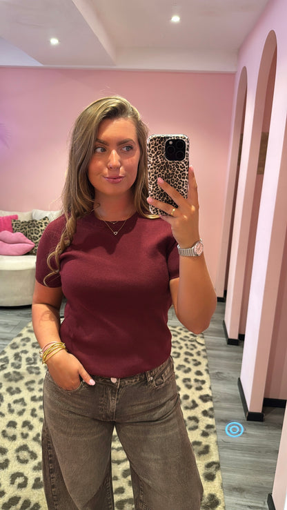 Soft Knit Basic Top Bordeaux