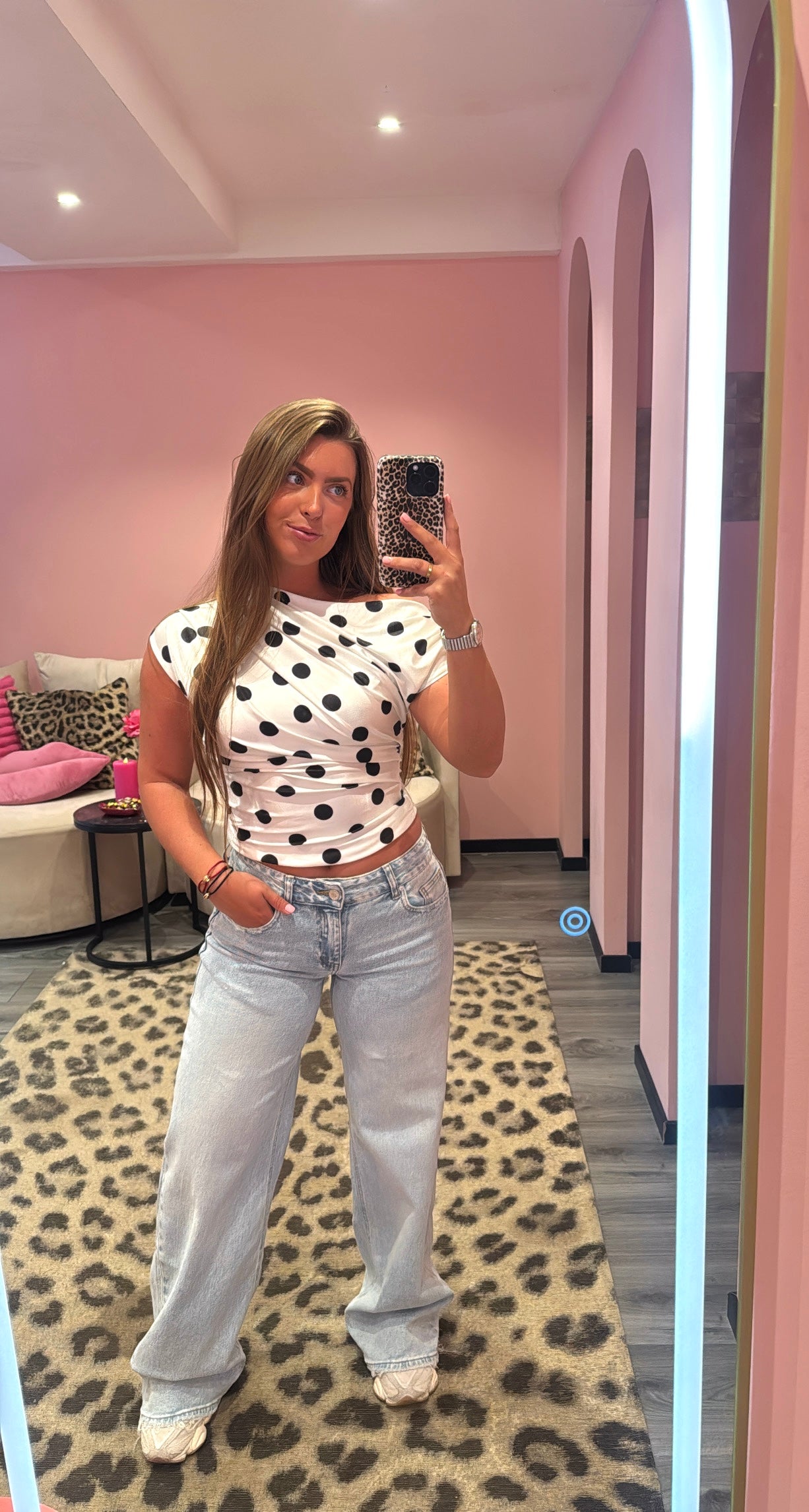 Queen Hearts Low Waist Wide Leg Jeans 3910-1