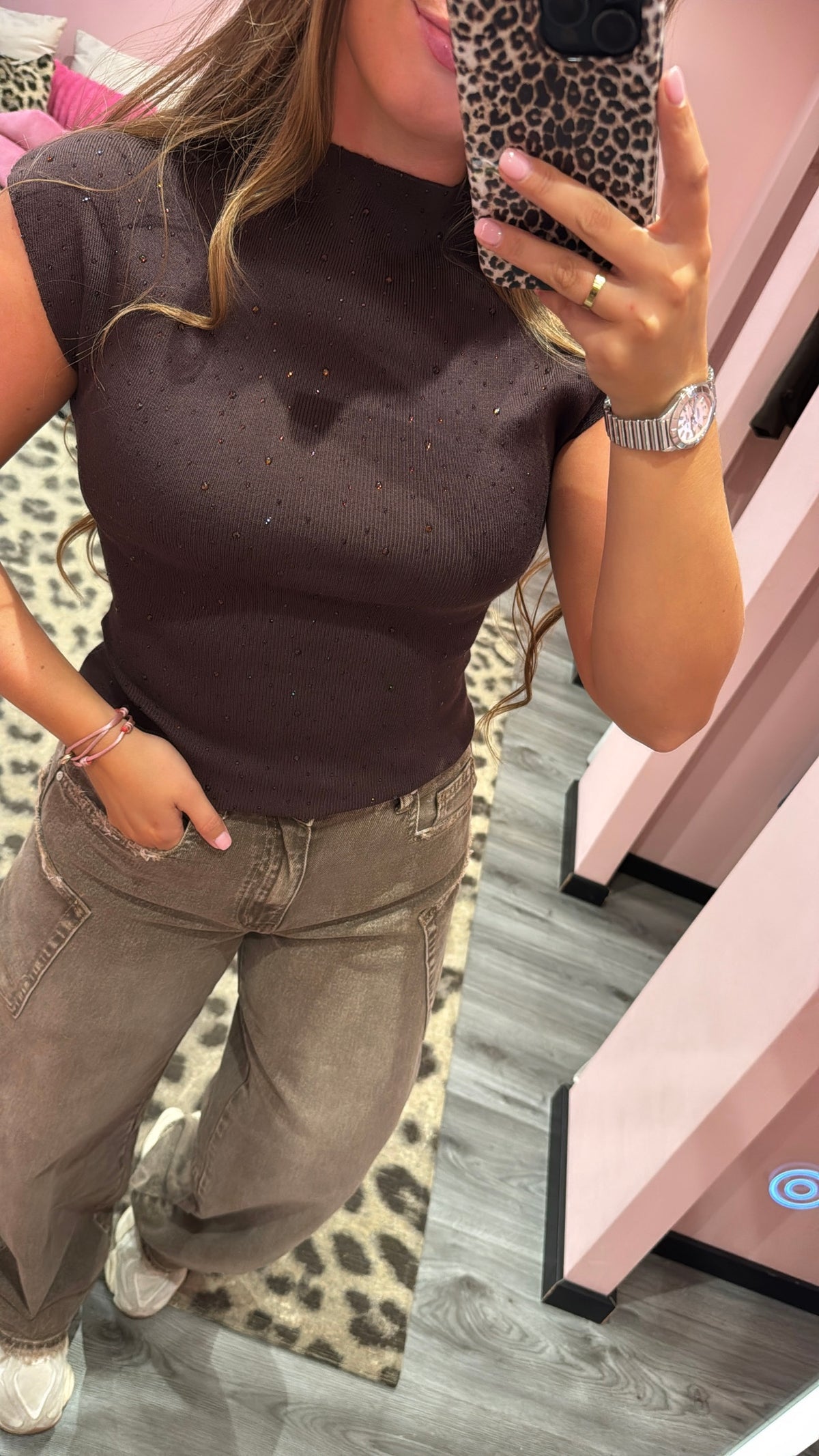 Top Maeve Bruin Strass 6884-1