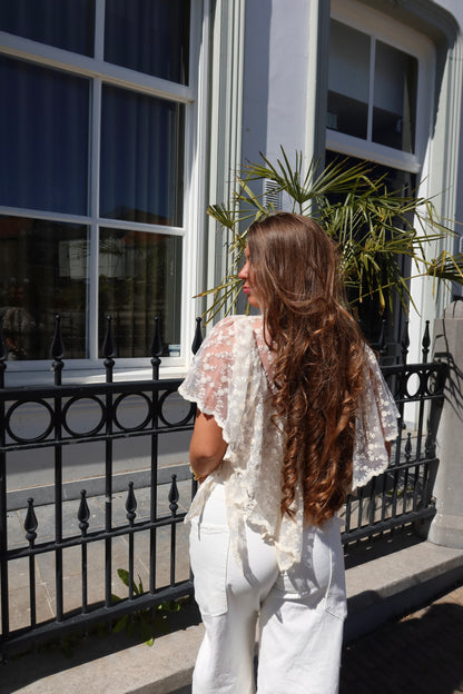Boho Chic Lace Top Beige