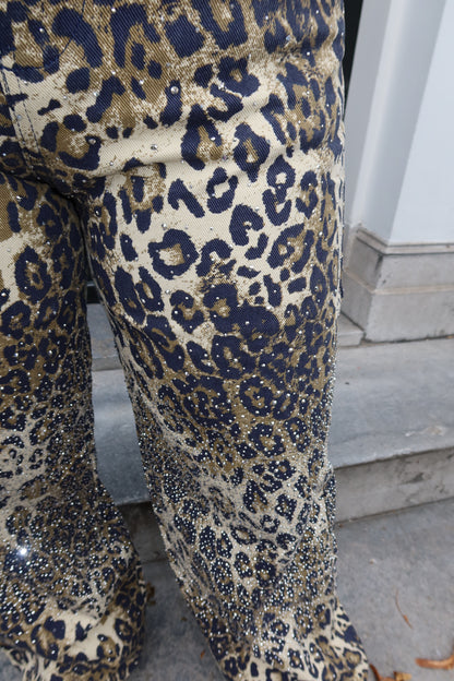 Leopard Strass Jeans