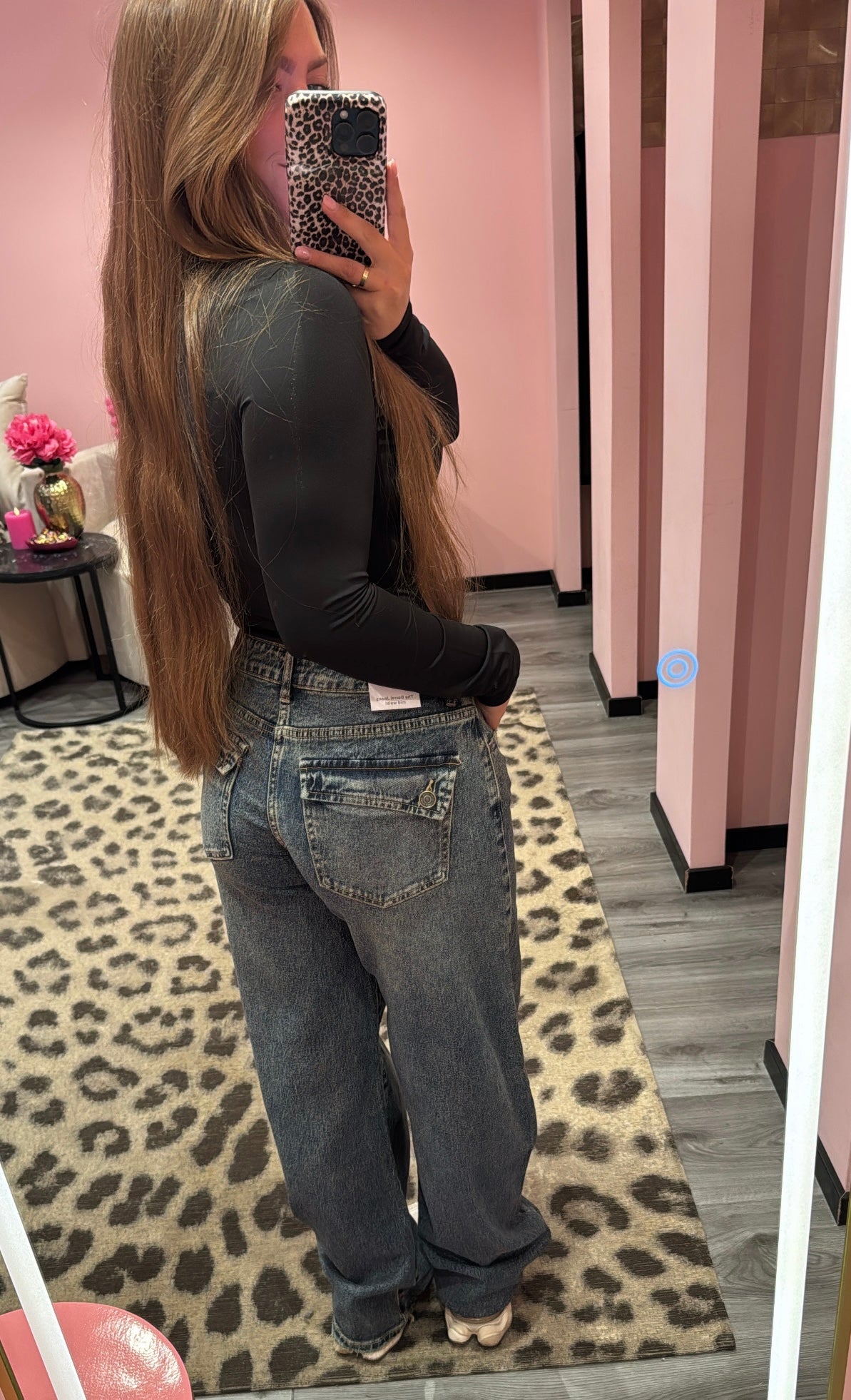 Queen Hearts Barrel Jeans Mid Waist Denim 5029-1