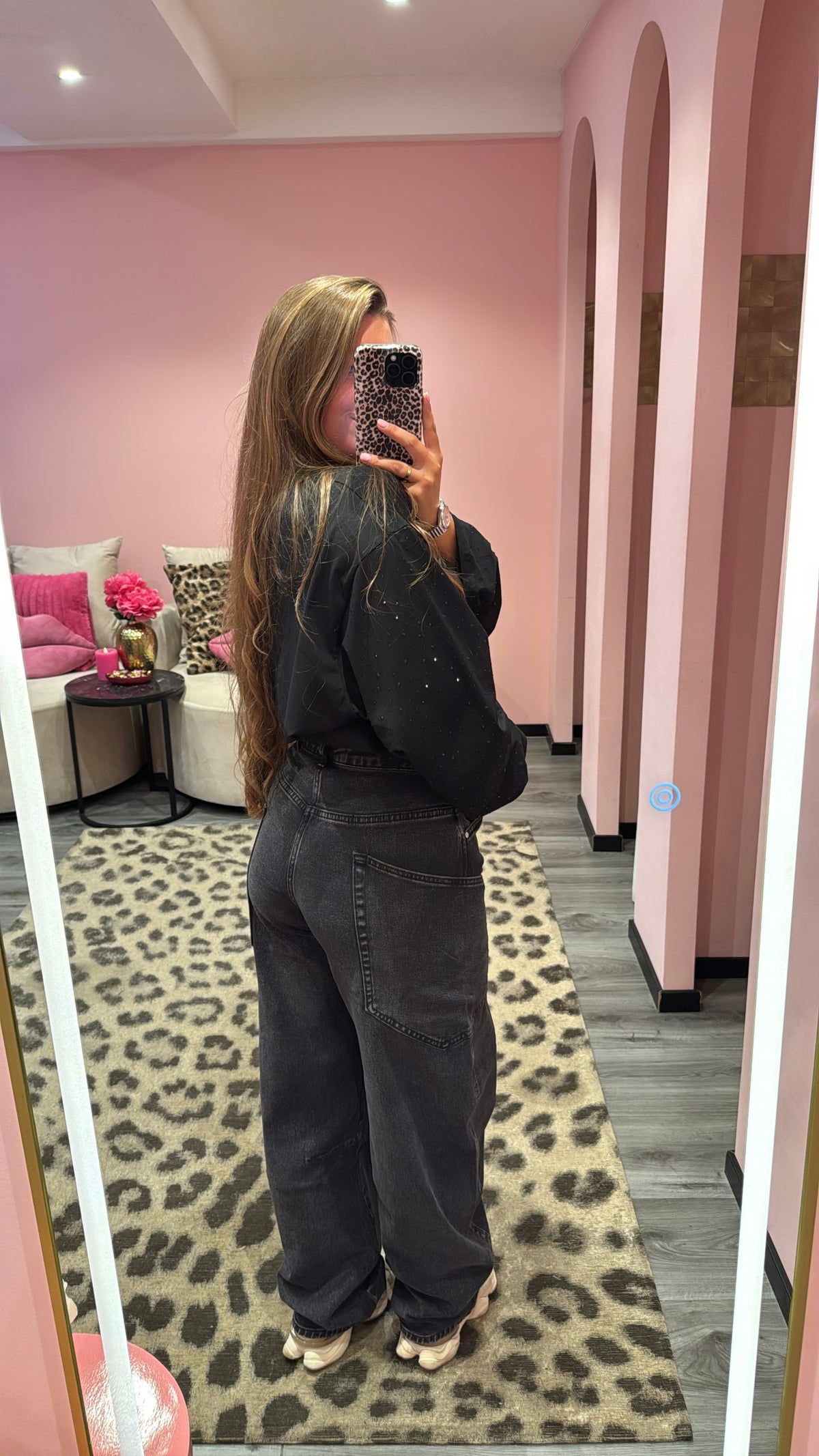 Queen Hearts Barrel/Balloon Jeans Zwart 3832