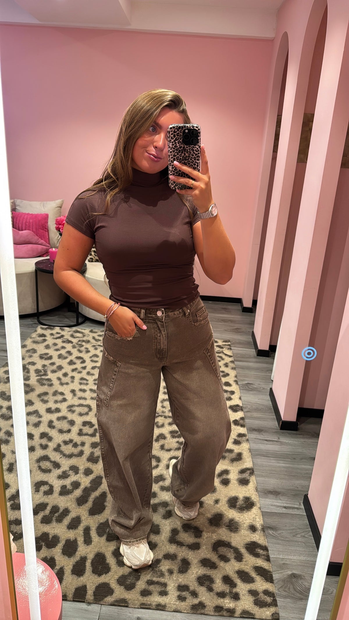 Queen Hearts Barrel/Balloon Jeans Bruin 3832-4