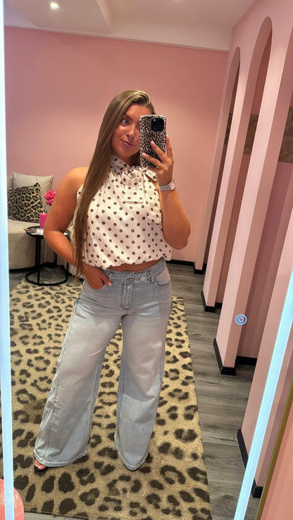 Queen Hearts Jeans Wide Leg Soft 10019