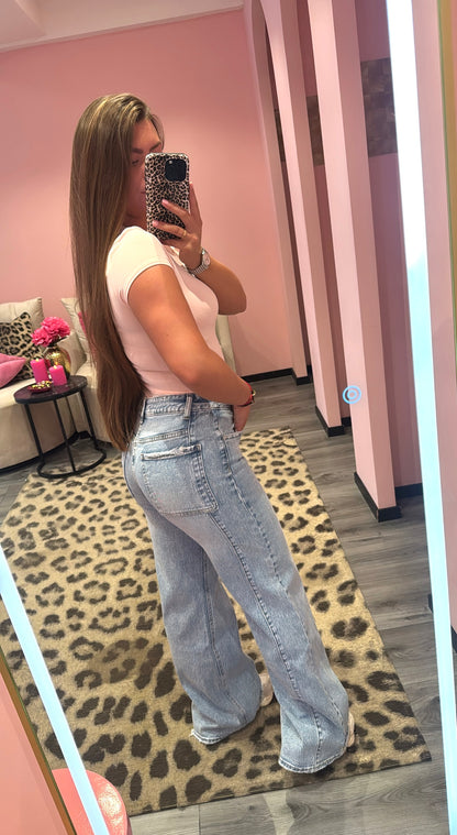 Queen Hearts Wide Leg Jeans 3798