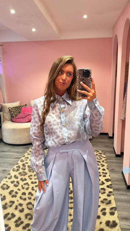 Leopard Blouse Blauw