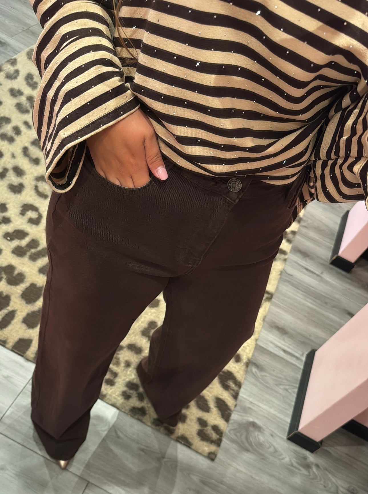 Wide Leg Jeans Bruin 2057